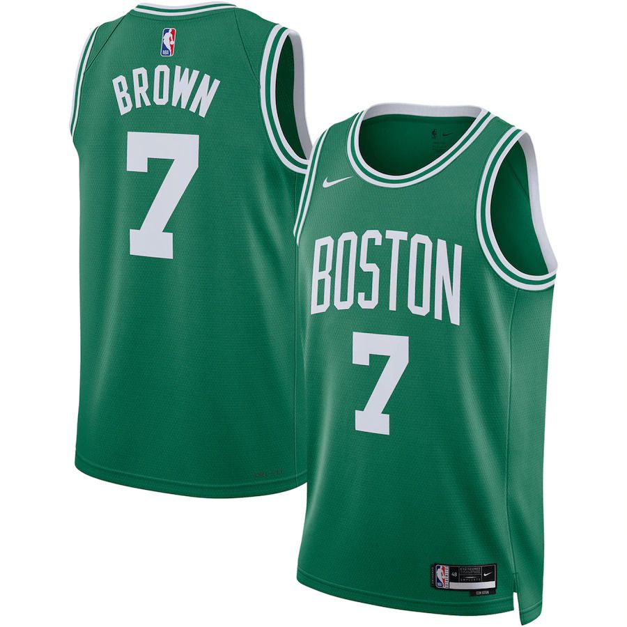 Men Boston Celtics #7 Jaylen Brown Nike Kelly Green Icon Edition 2022-23 Swingman NBA Jersey